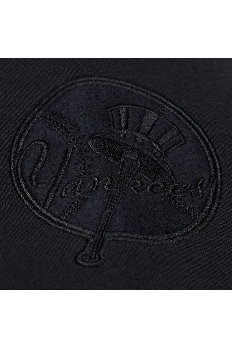 Men's Mitchell & Ness  Black New York Yankees Phantom Fleece Crewneck Sweatshirt, Alternate, color, Black