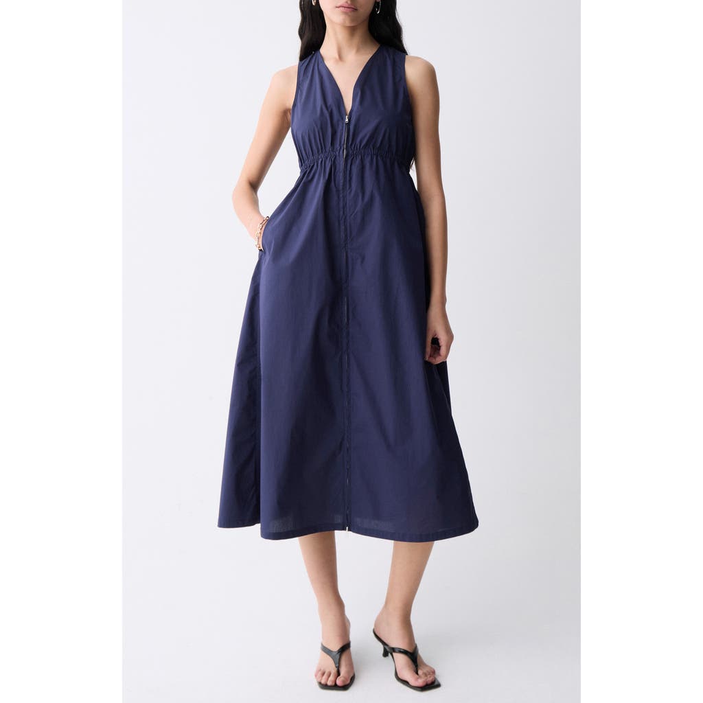 DELUC DELUC RUBBENS FRONT ZIP SLEEVELESS MAXI DRESS