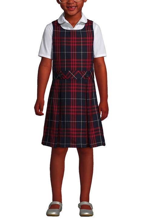 Girls Uniform Plaid Jumper