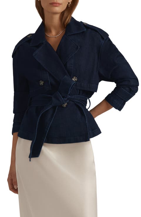 The Cropped Charles Denim Trench Coat