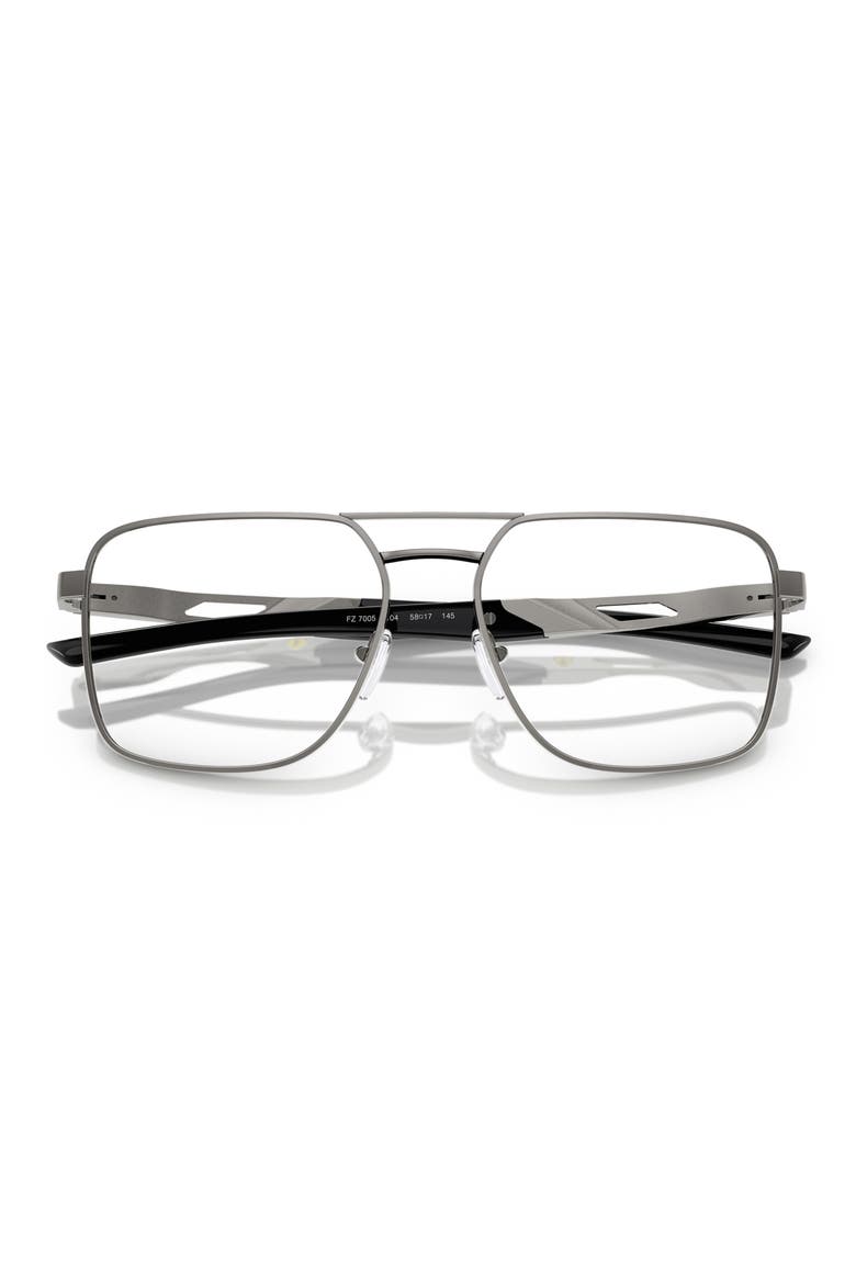 58mm Square Optical Glasses, Alternate, color, GUNMETAL