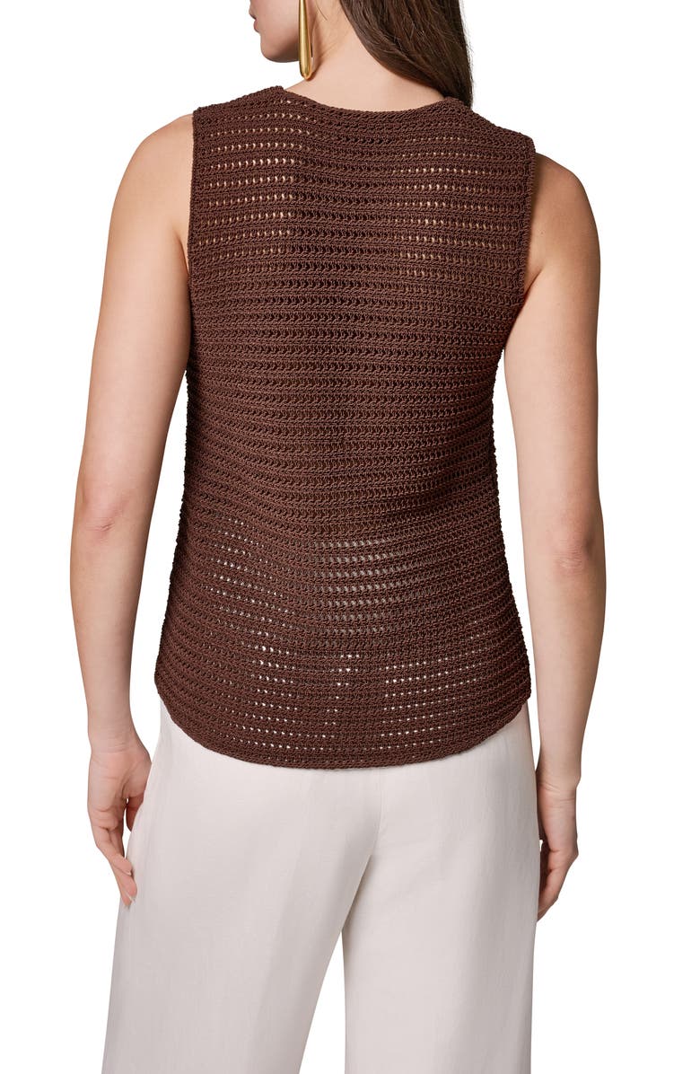 Donna Karan New York Metallic Open Stitch Sweater Tank, Alternate, color, Canyon