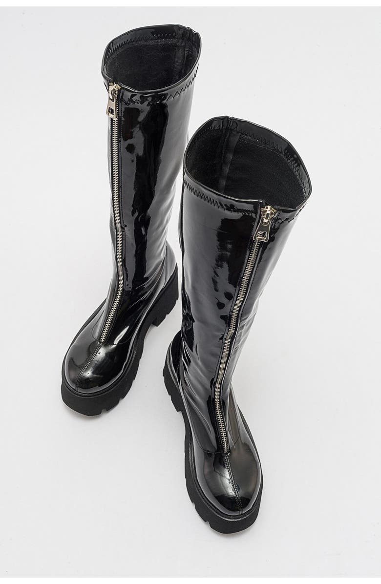 Prologue Shoes Amaronte Chunky Boot, Alternate, color, Black Patent Faux Leather