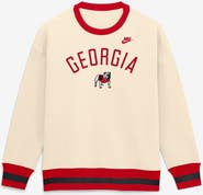Nike Women's Nike Natural Georgia Bulldogs Oversized Legacy Arch Phoenix Sweatshirt