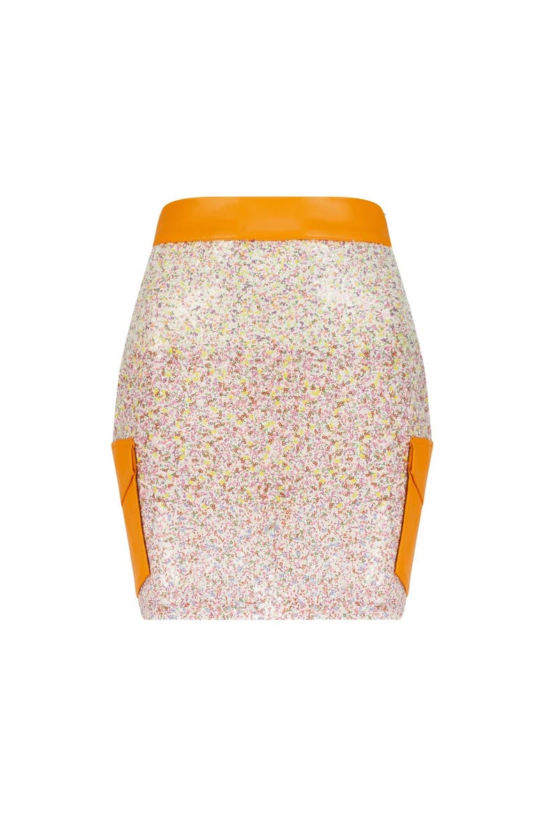 Sequin Tom Boy Skirt, Main, color, Orange