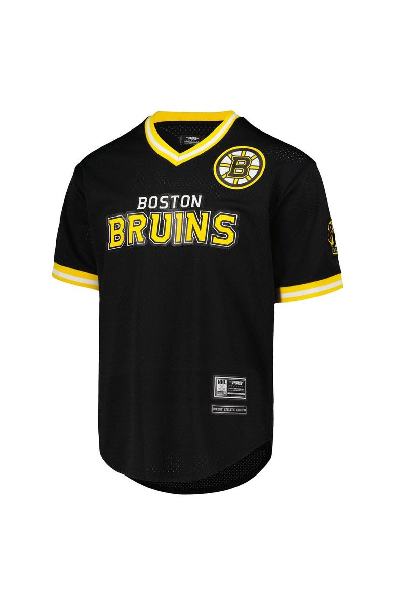 PRO STANDARD Men's Pro Standard  Black Boston Bruins Classic Mesh V-Neck T-Shirt, Alternate, color, Black