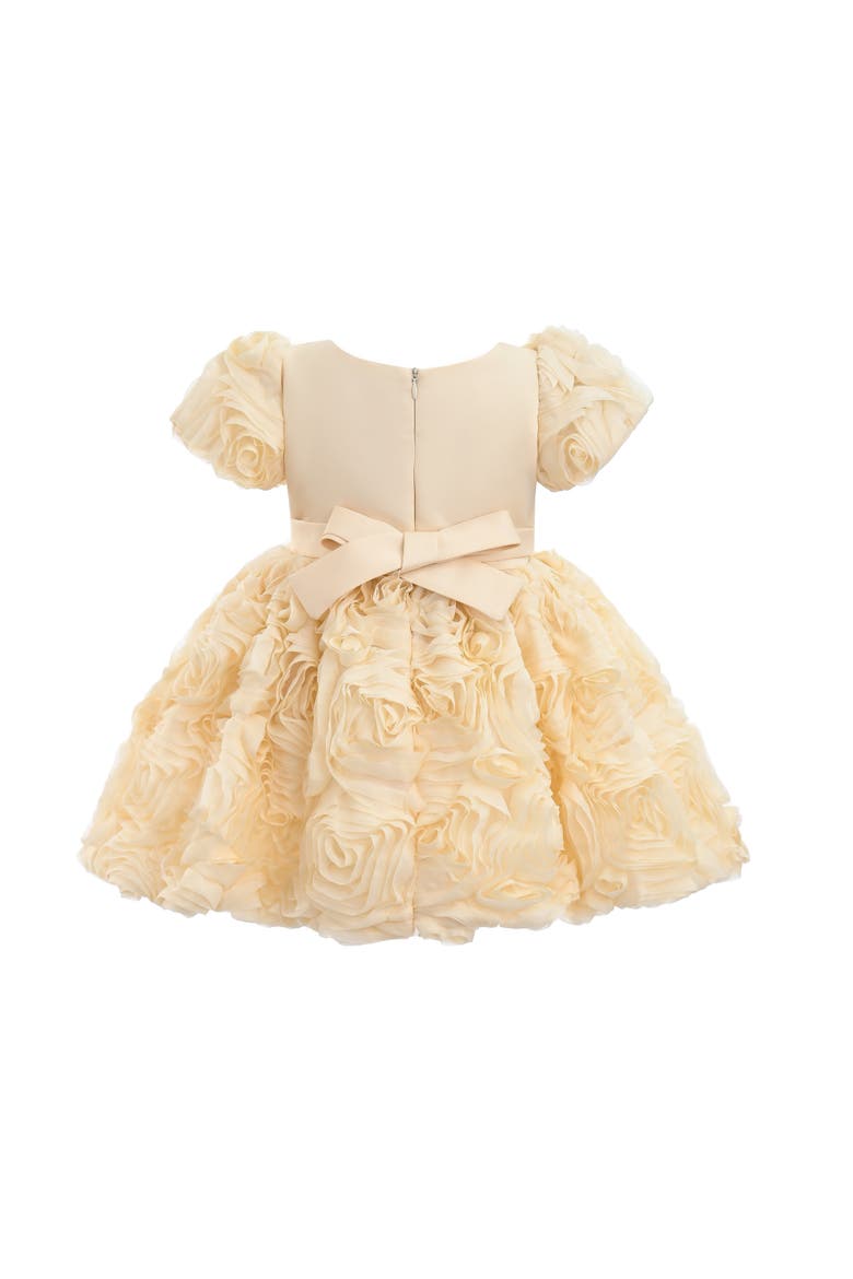 Bow Rosette Dress, Alternate, color, Champagne