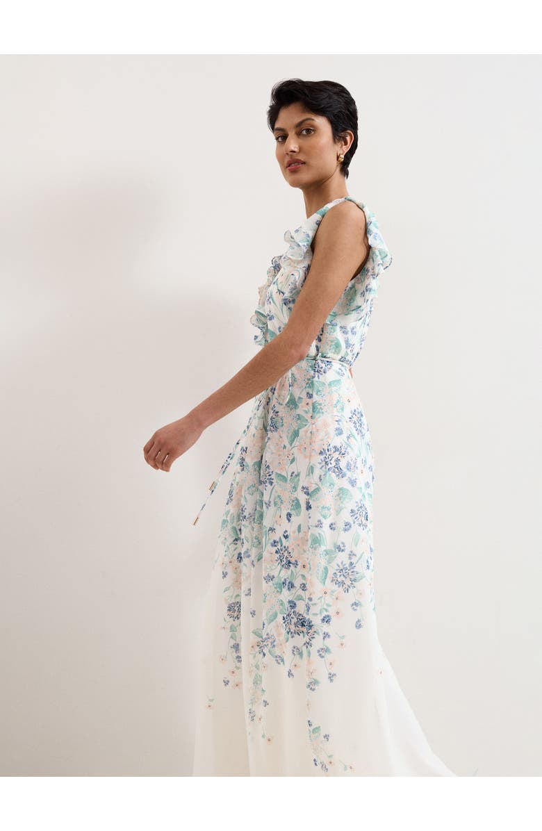 Phase Eight Rachel Floral Ruffle Detail Maxi Dress, Alternate, color, Ivory