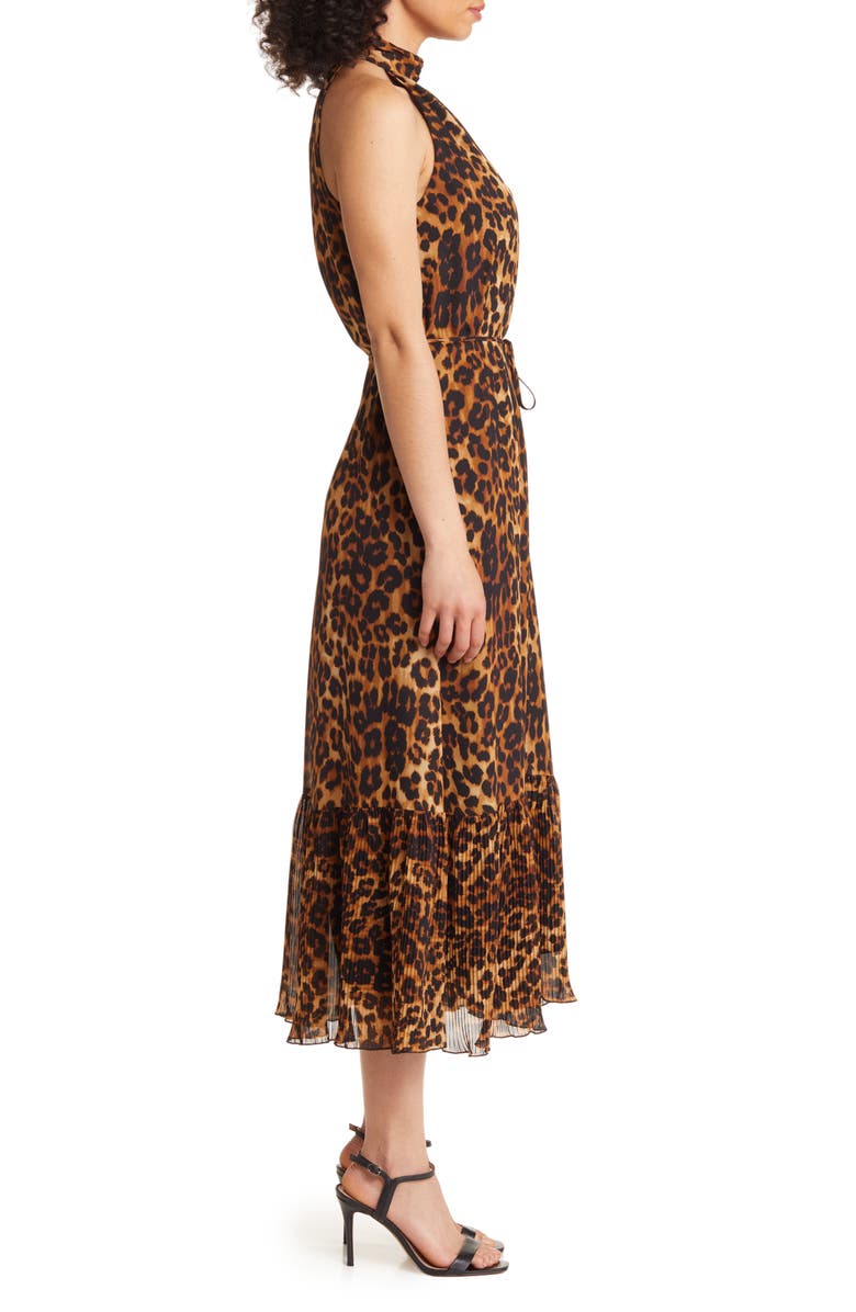 Sam Edelman Leopard Print High Neck Sleeveless Dress, Alternate, color,
