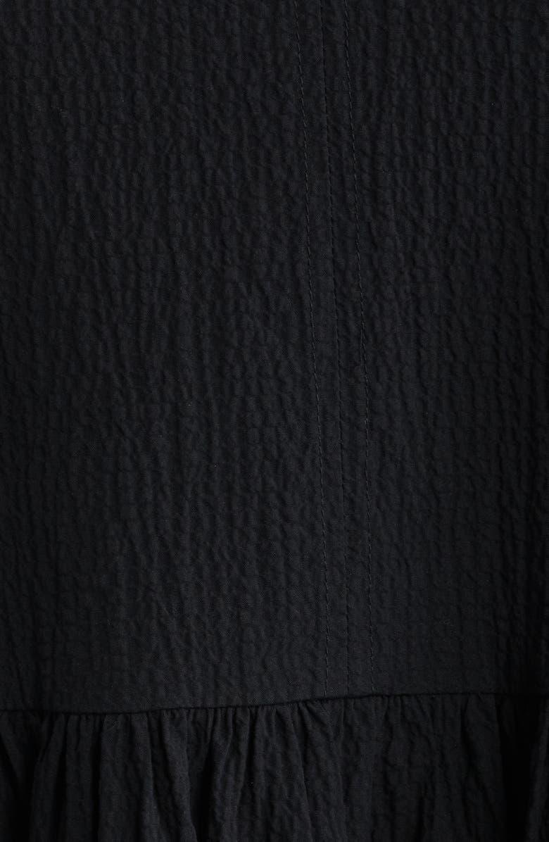 Eileen Fisher Split Neck Textured Stretch Cotton Dress, Alternate, color, 