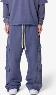 mnml Ultra Baggy Cotton Flece Cargo Sweatpants