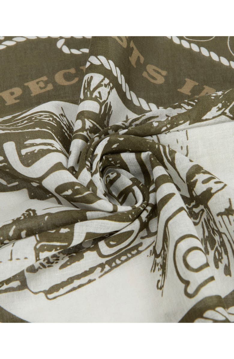 Barbour Heritage Print Cotton Bandana Scarf, Alternate, color, Mid Olive