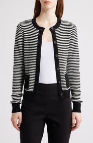 NIC+ZOE Textured Stripe Button Cardigan