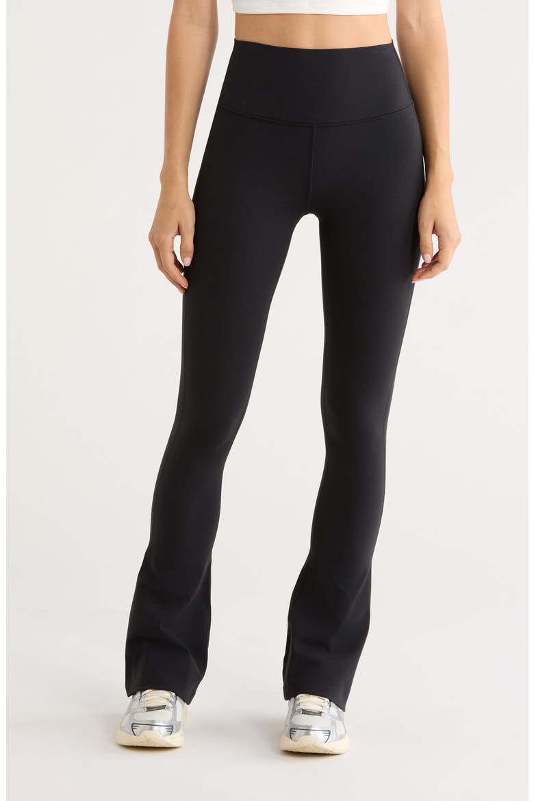 Raquel High Waist Supplex Flare Leg Pants, Main, color, BLACK
