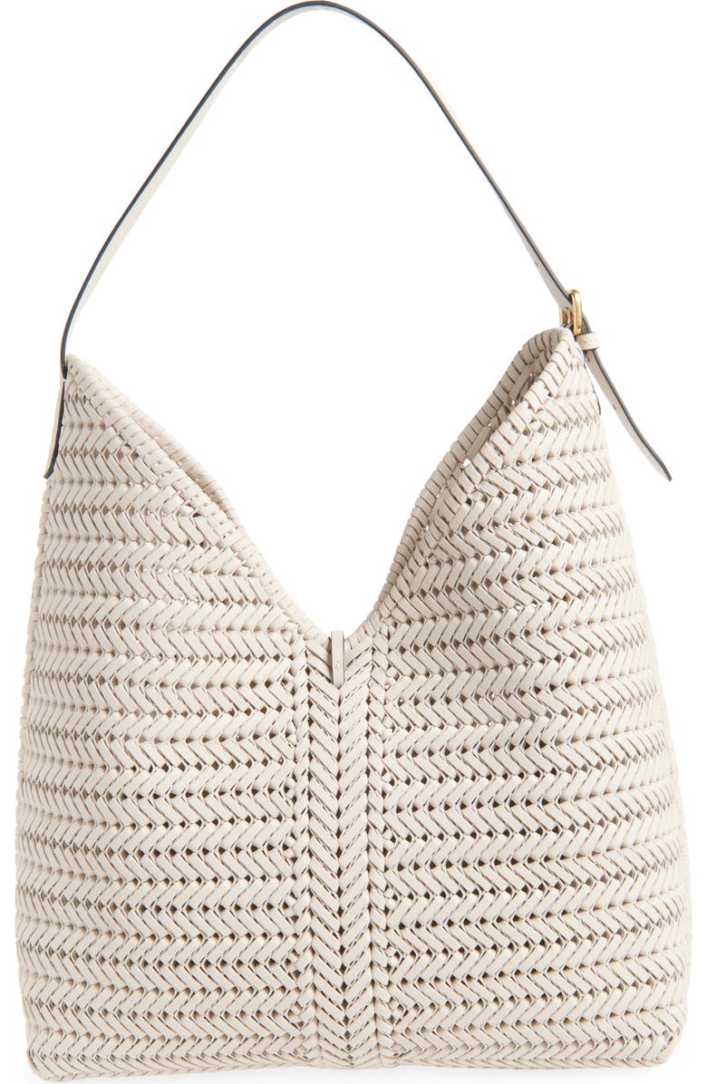 Anya Hindmarch The Neeson Herringbone Woven Leather Hobo, Alternate, color,