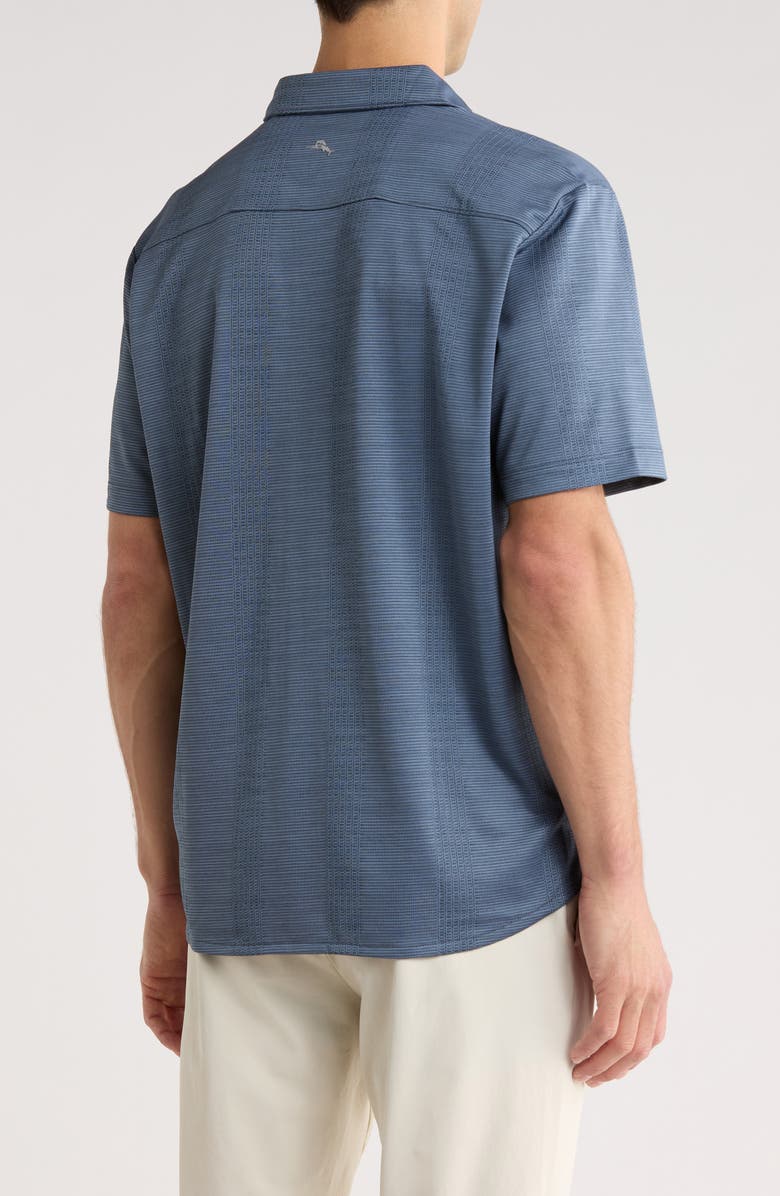 Tommy Bahama Palm Coast Cascade Vines IslandZone<sup>®</sup> Performance Short Sleeve Knit Button-Up Shirt, Alternate, color, Dark Twilight