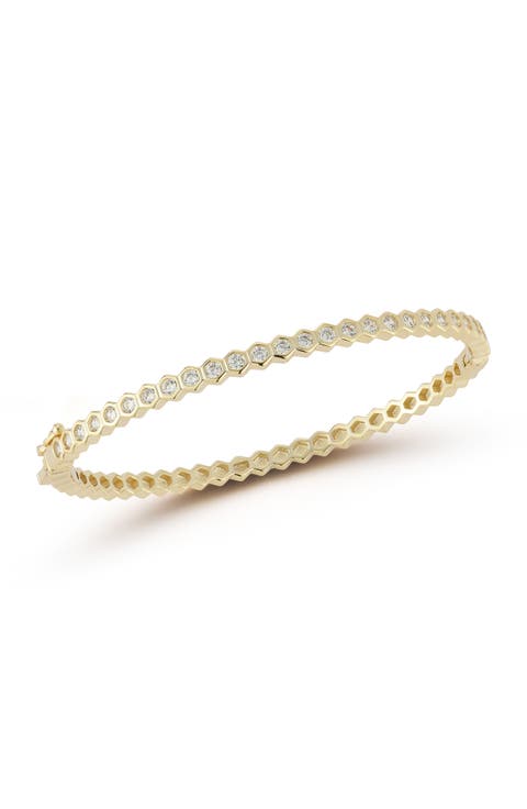 Hexagon Cubic Zirconia Bangle