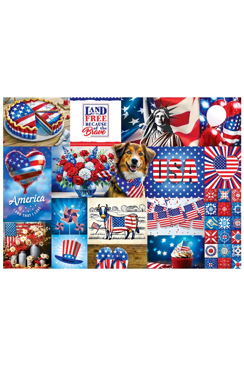 Red White & Blue All Over 1000pc Puzzle, Alternate, color, Multicolor