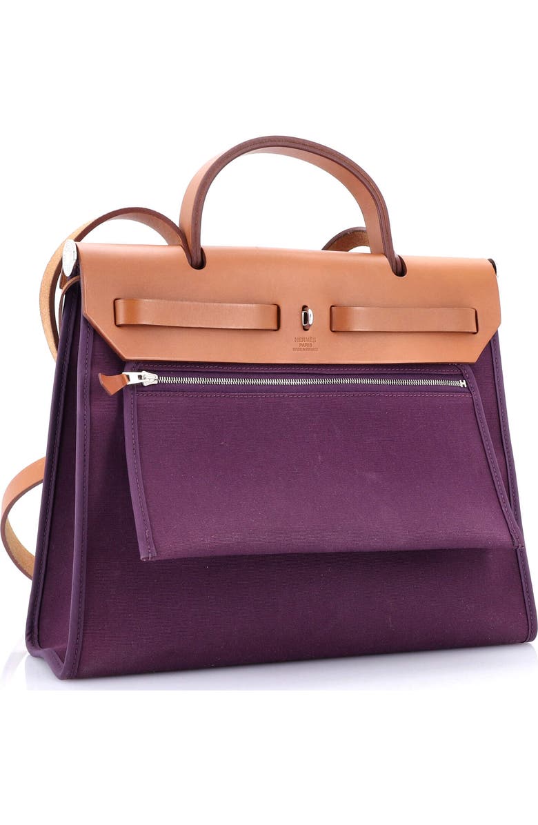 Pre-Owned Hermes Herbag Zip Leather and Toile 31, Alternate, color,