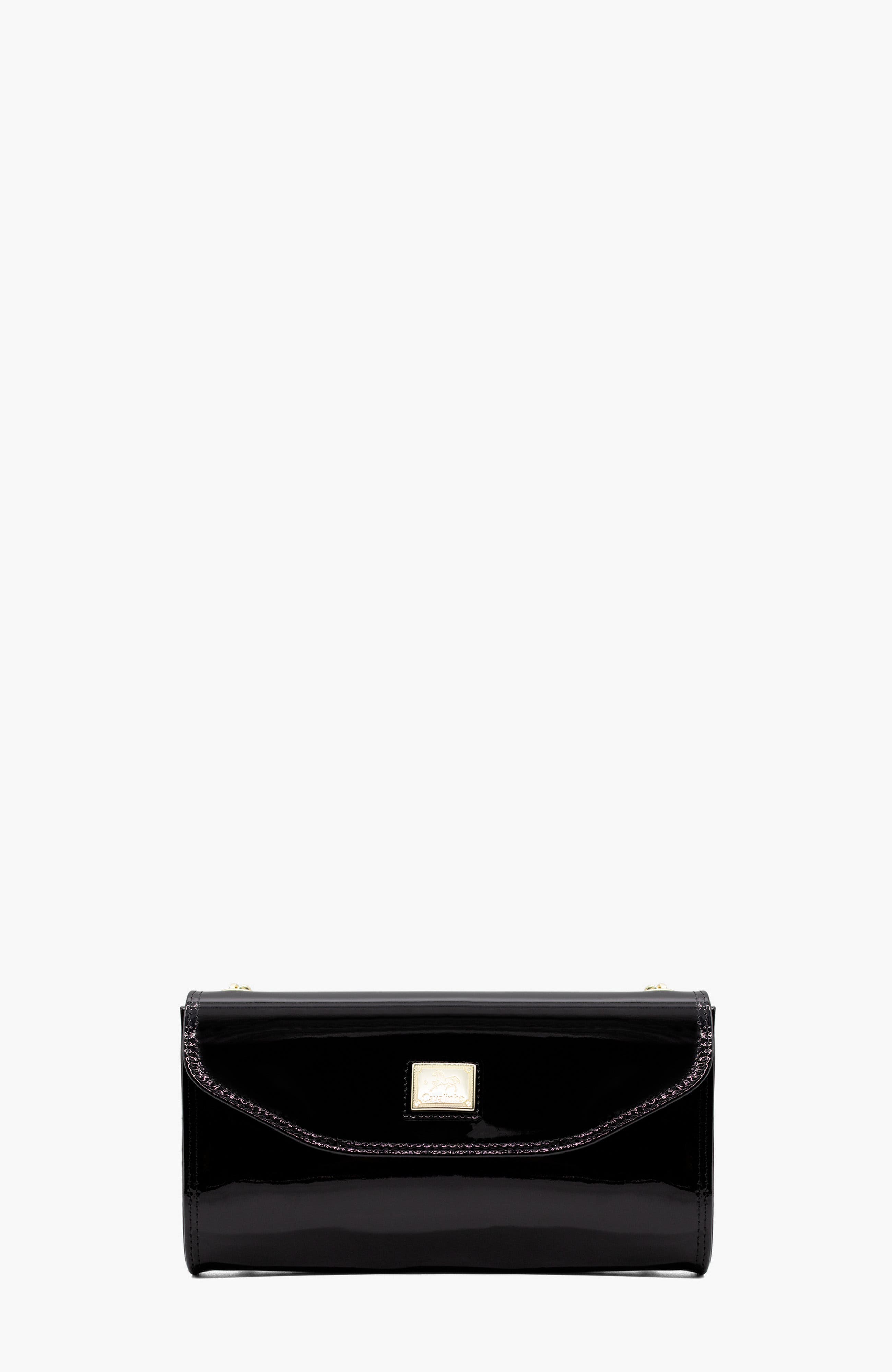 All In Patent Leather Clutch Shoulder Bag 491, Main, color, Black
