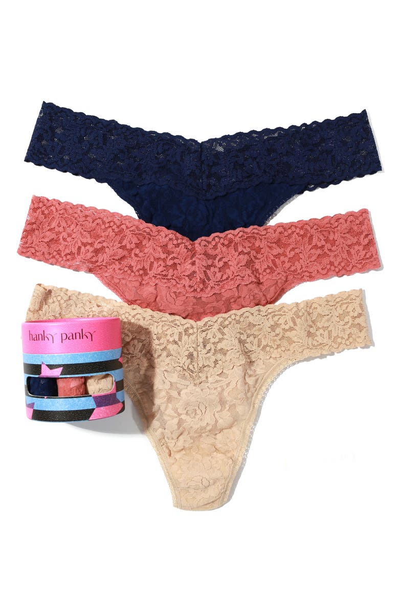 Hanky Panky Holiday Assorted 3-Pack Original Rise Thongs, Alternate, color, 