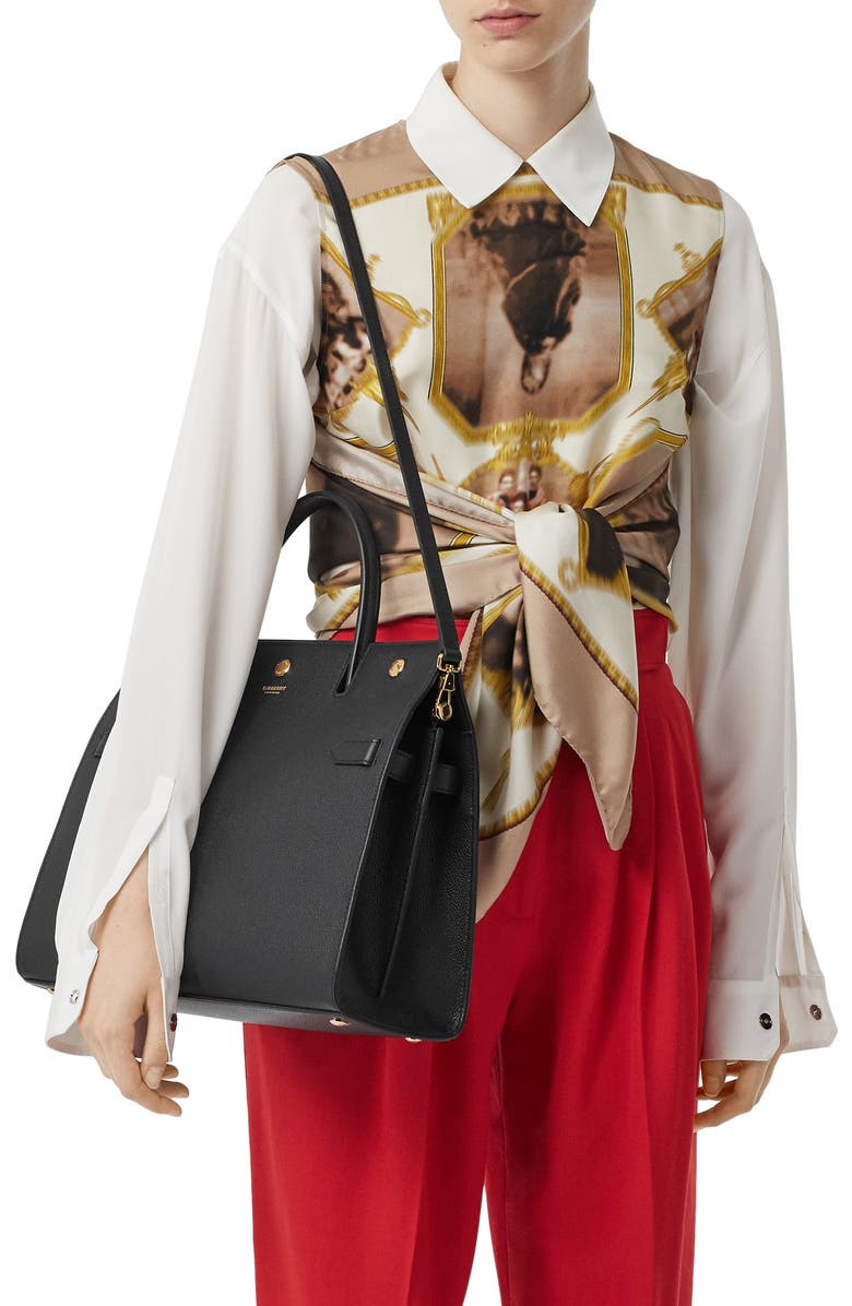 Burberry Medium Title Leather Bag, Alternate, color,