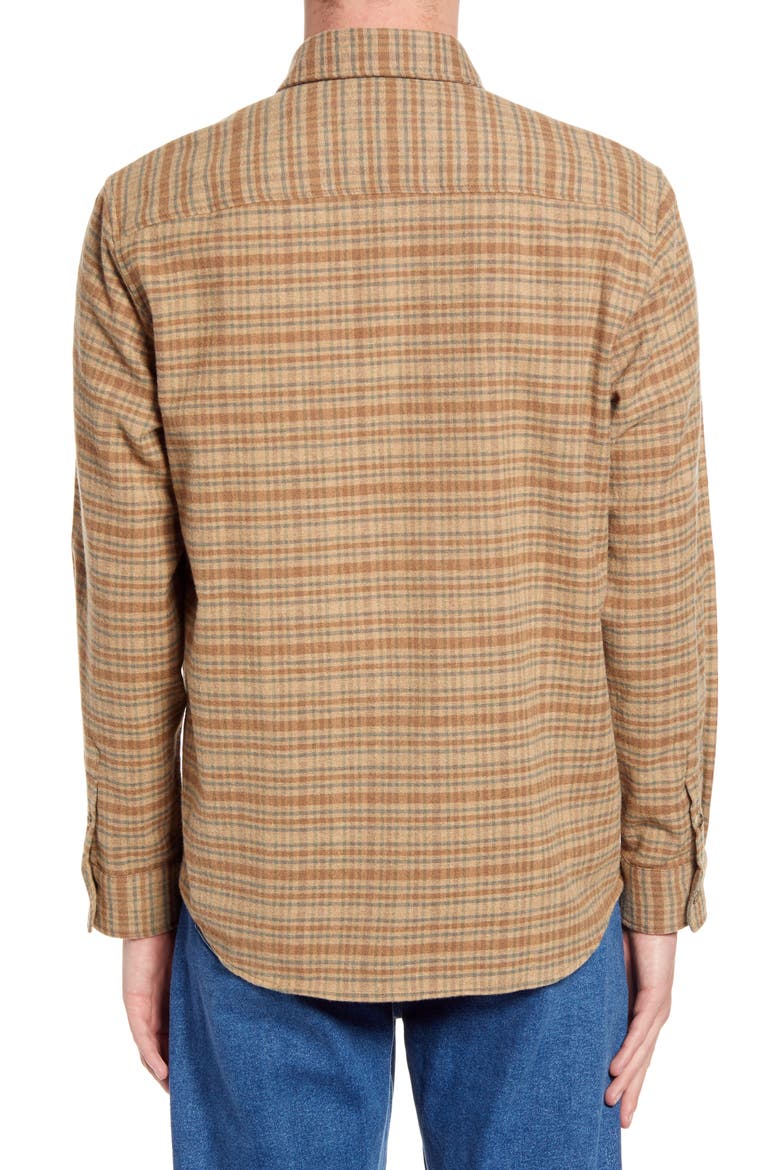 Surchemise John Plaid Button-Up Flannel Shirt Jacket, Alternate, color, BAA BEIGE