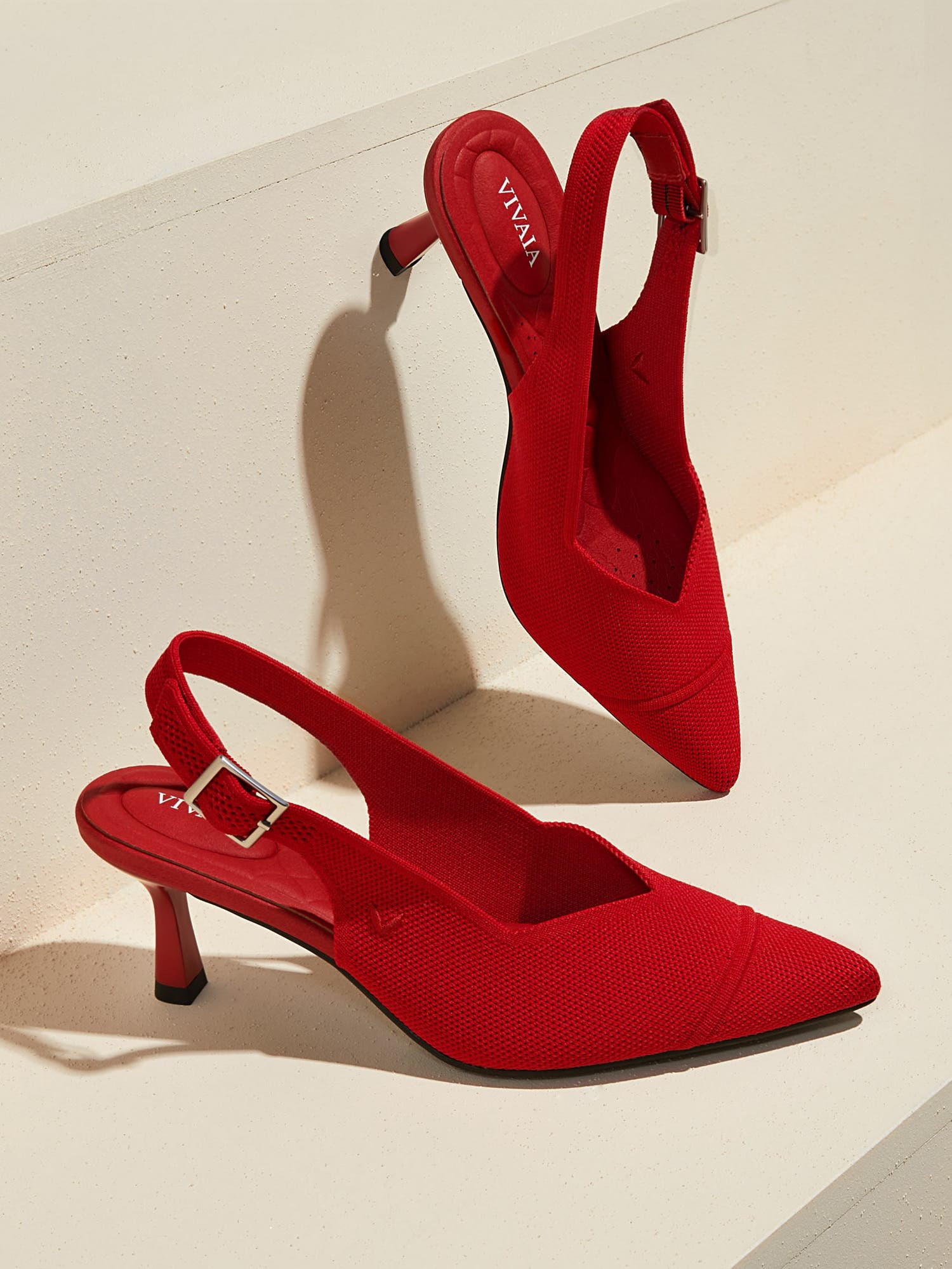Addison Pointed-Toe Slingback Sandals, Alternate, color, Ruby  Red
