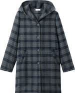 MANGO TEEN Plaid Hooded Coat