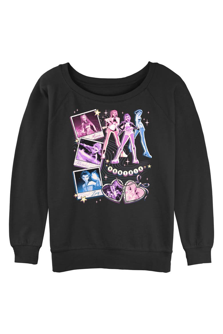 Junior's KPop Demon Hunters Huntrix Cute Instant Film Portrait  Sweatshirt, Main, color, Black