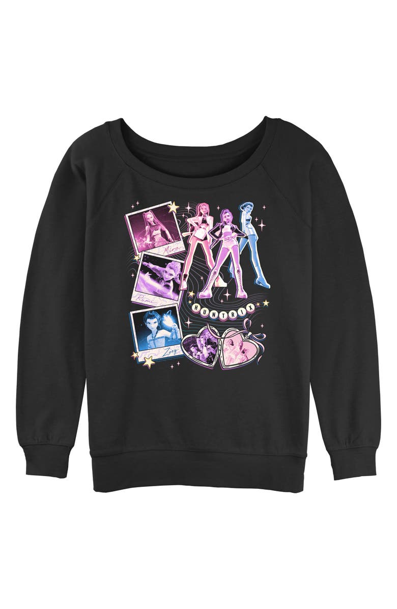 KPop Demon Hunters Junior's KPop Demon Hunters Huntrix Cute Instant Film Portrait  Sweatshirt, Main, color, Black