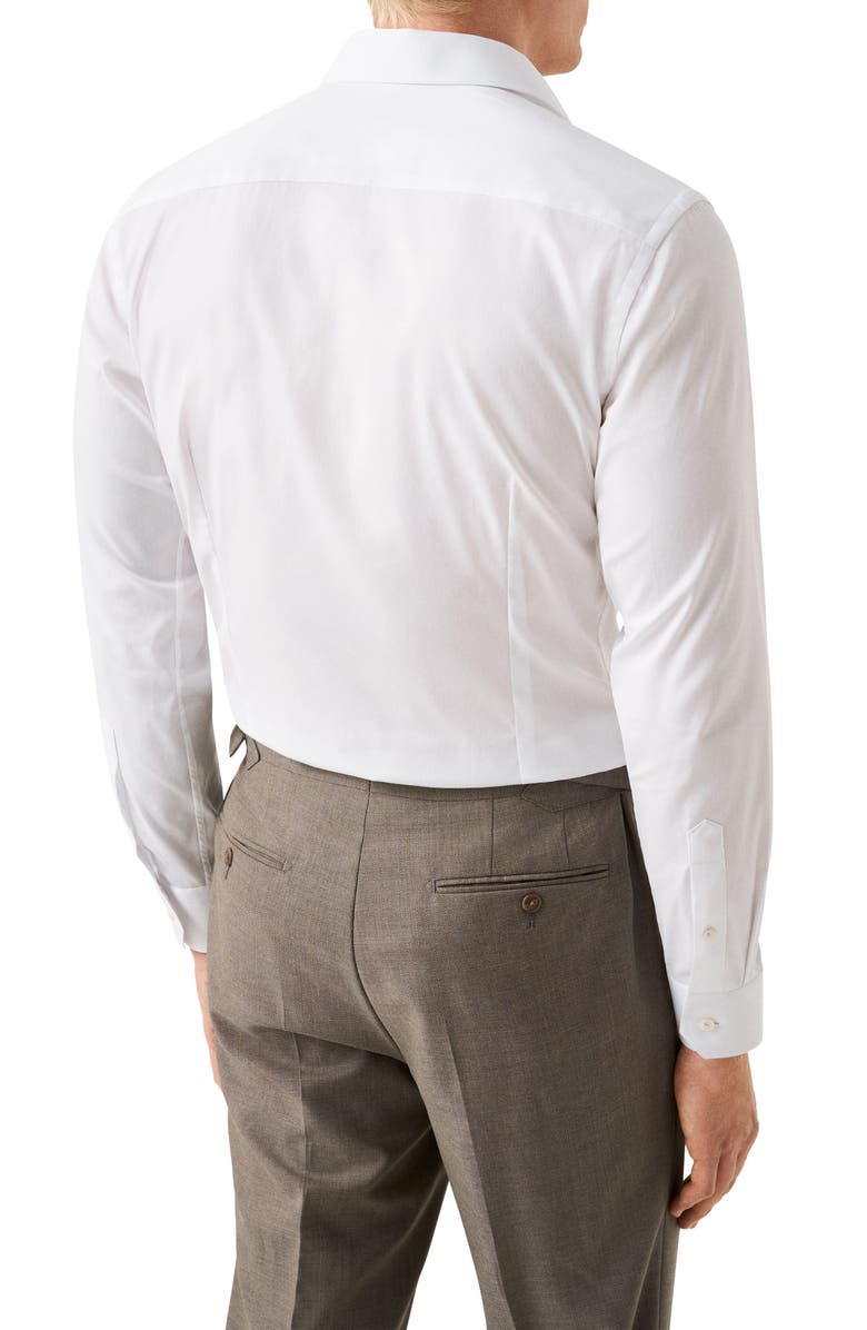 Eton Slim Fit Solid Cotton Dress Shirt, Alternate, color, White