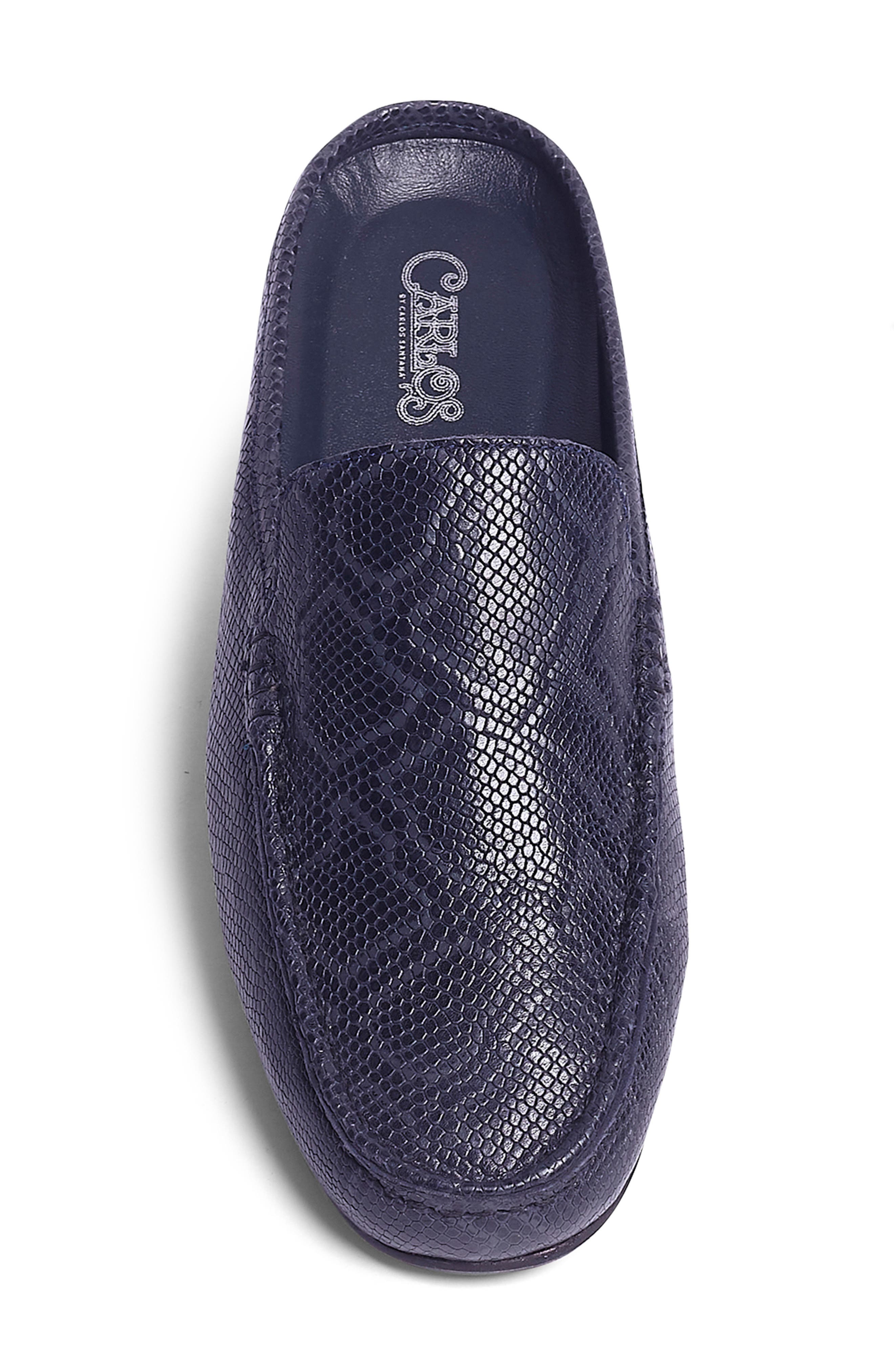 Hector Snake Embossed Leather Mule, Alternate, color, NAVY