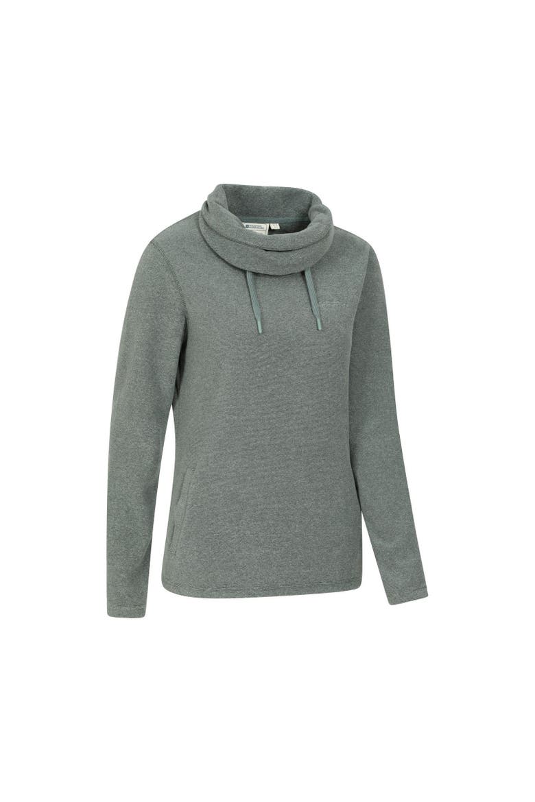 Hebridean Cowl Neck Fleece Top, Alternate, color, Dark Khaki