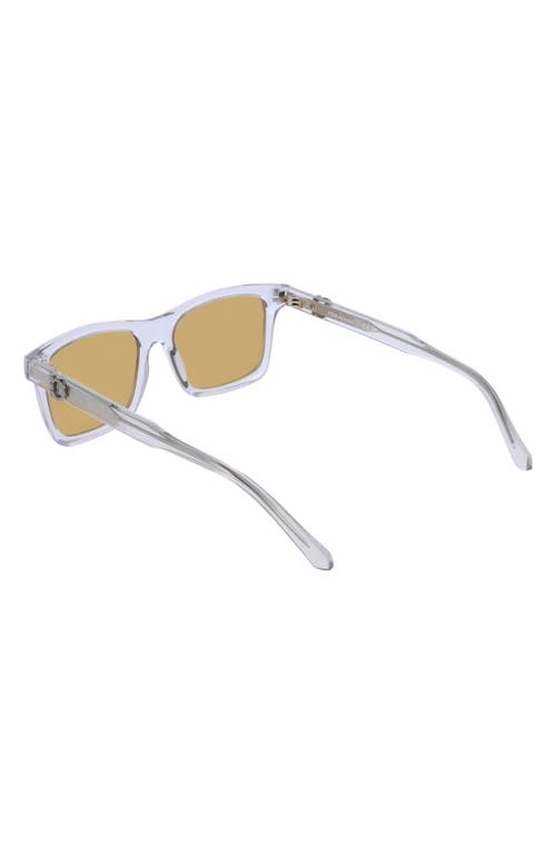 Ferragamo 55mm Rectangular Sunglasses In Transparent Grey