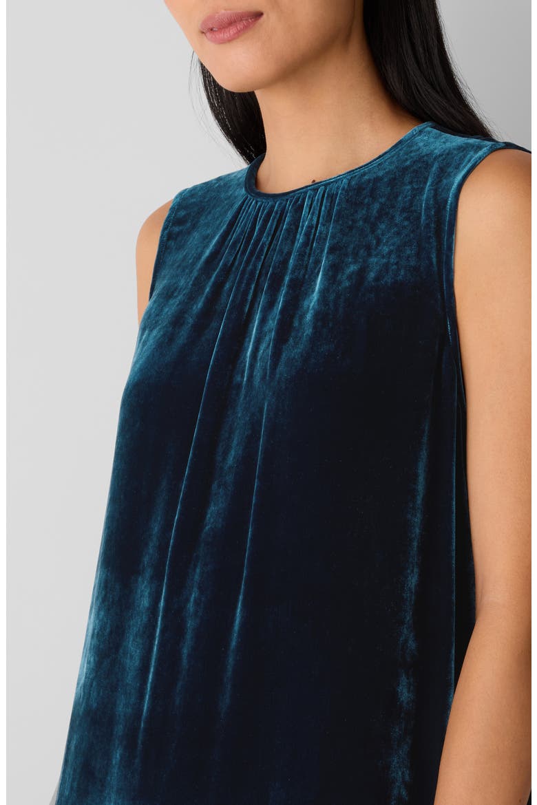 Sleeveless Velvet Midi Dress, Alternate, color, ATLANTIS