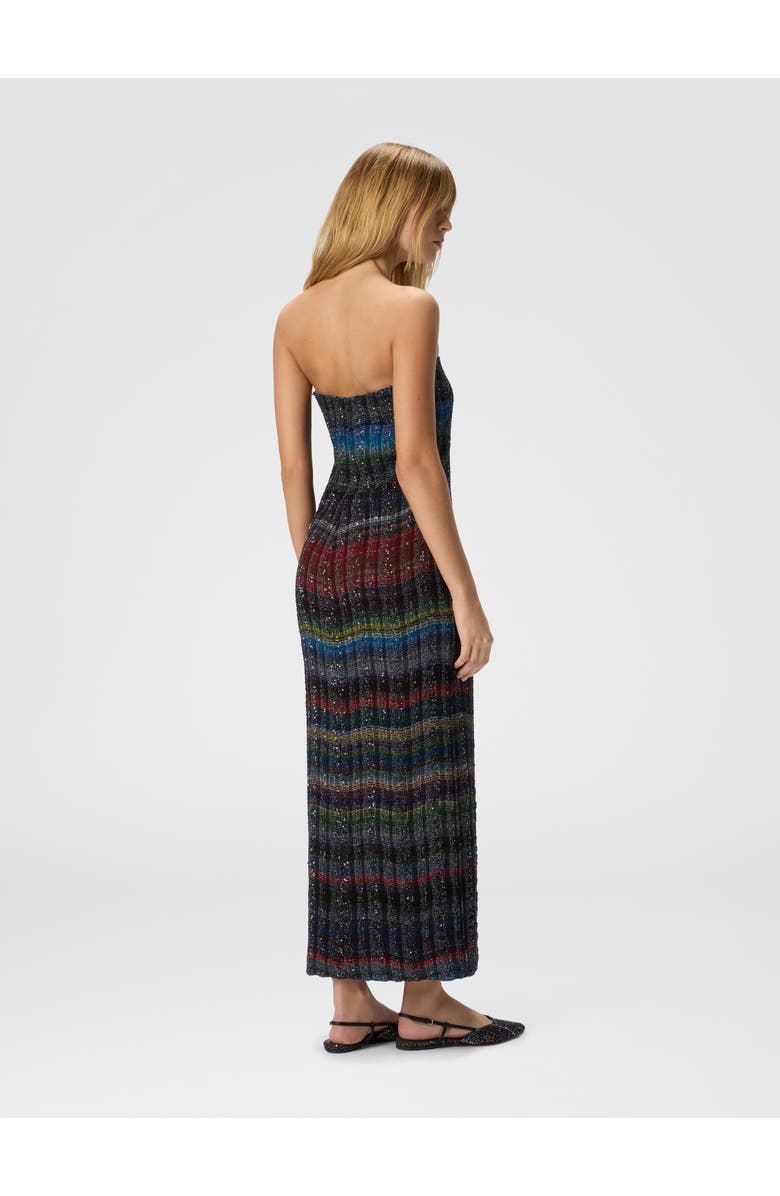 Missoni Long Strapless Dress With Wave Check Pattern, Alternate, color, Multicoloured
