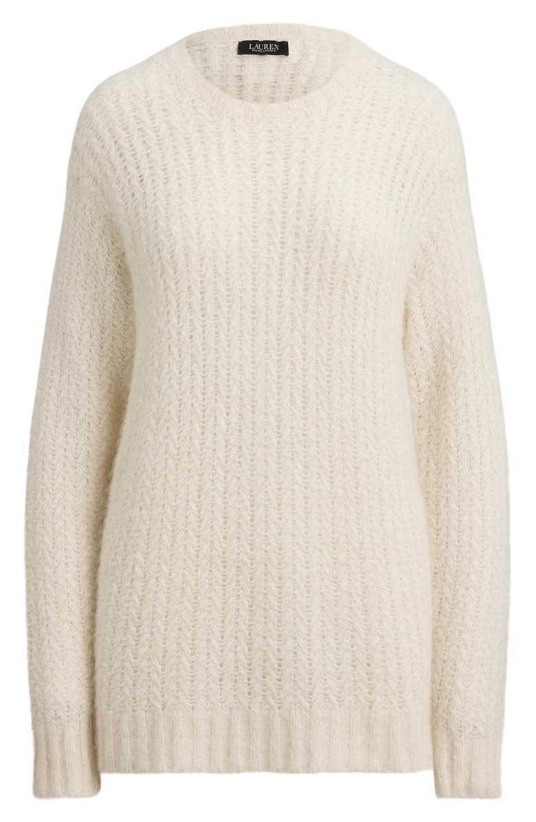 Lauren Ralph Lauren Oversize Open Stitch Sweater, Alternate, color, Mascarpone Cream