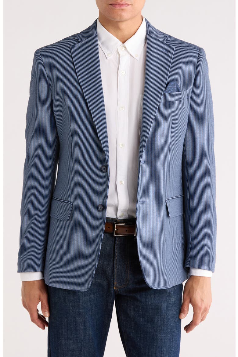Heather Stripe Sport Coat, Main, color, BLUE