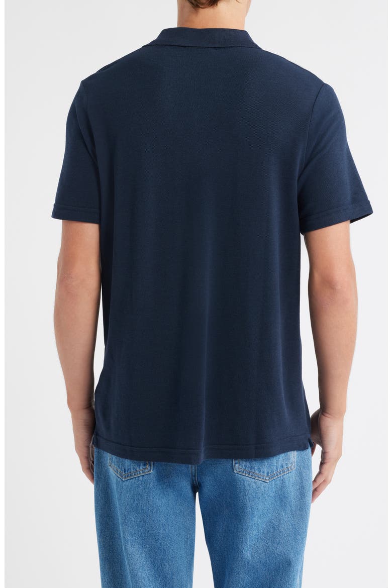 Paul 3462 Johnny Collar Cotton & Lyocell Piqué Polo, Alternate, color, NAVY BLUE