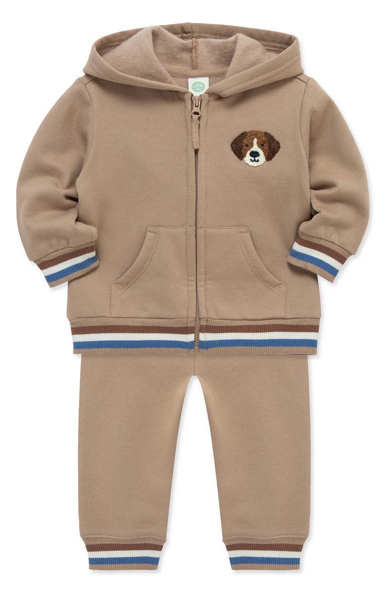 Little Me Puppy Hoodie & Joggers Set, Alternate, color, Tan