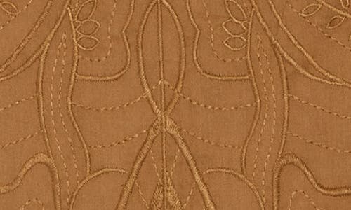 Democracy Embroidered Peplum Top In Brown