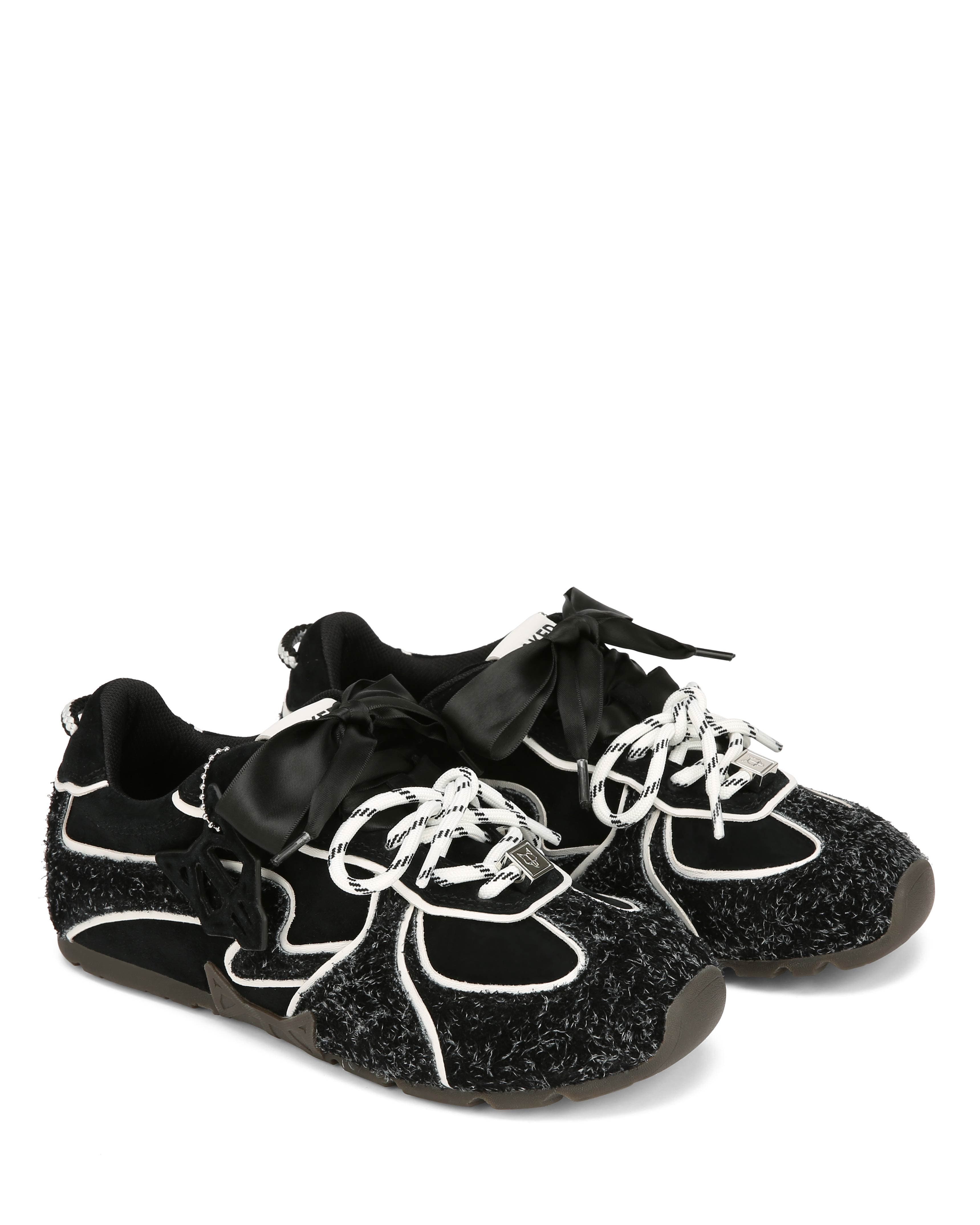 Naked Wolfe Adored Hairy Suede Sneaker, Main, color, Black