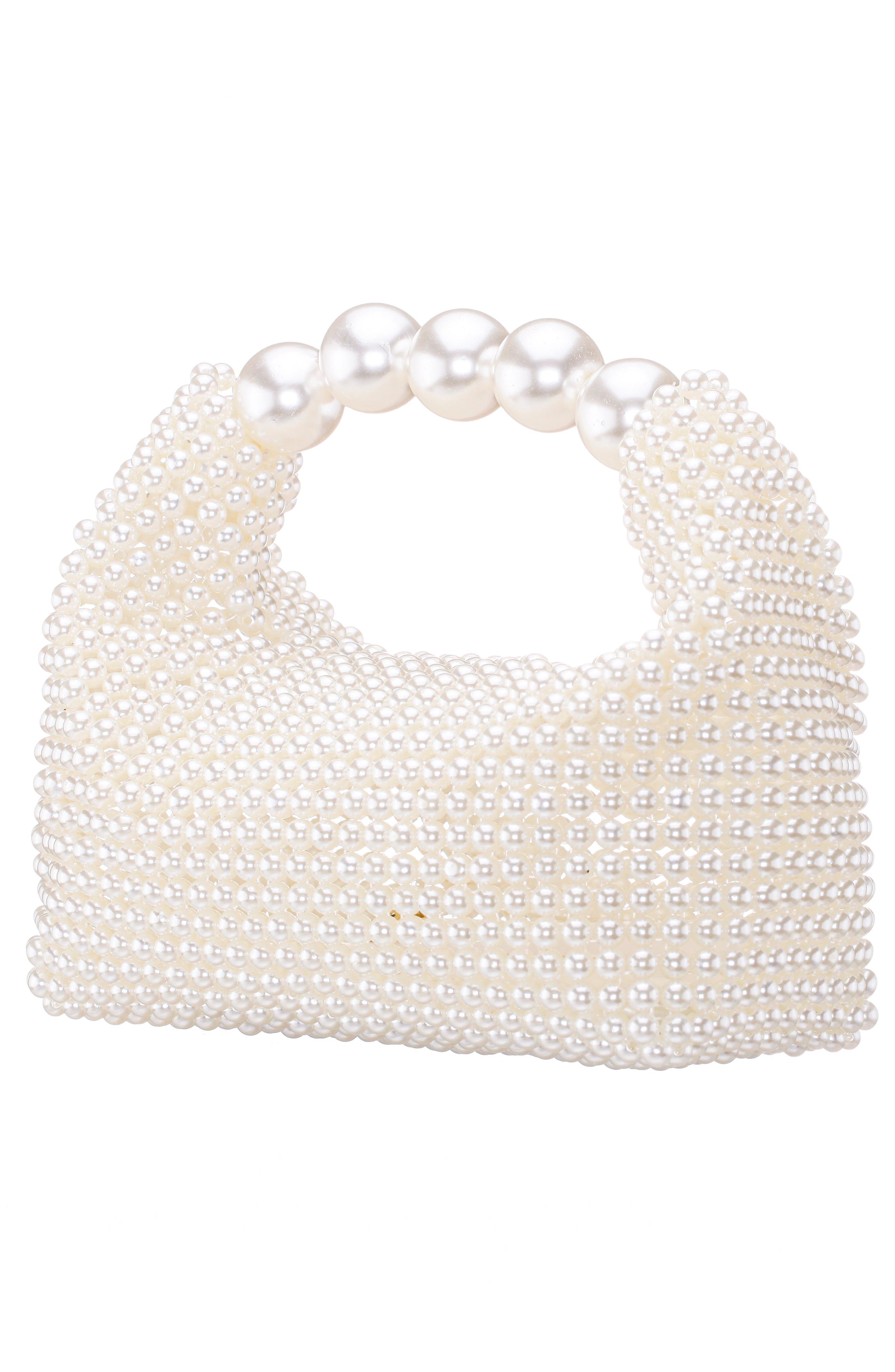 Nina Kiki Faux Pearl To Handle Bag, Alternate, color, 