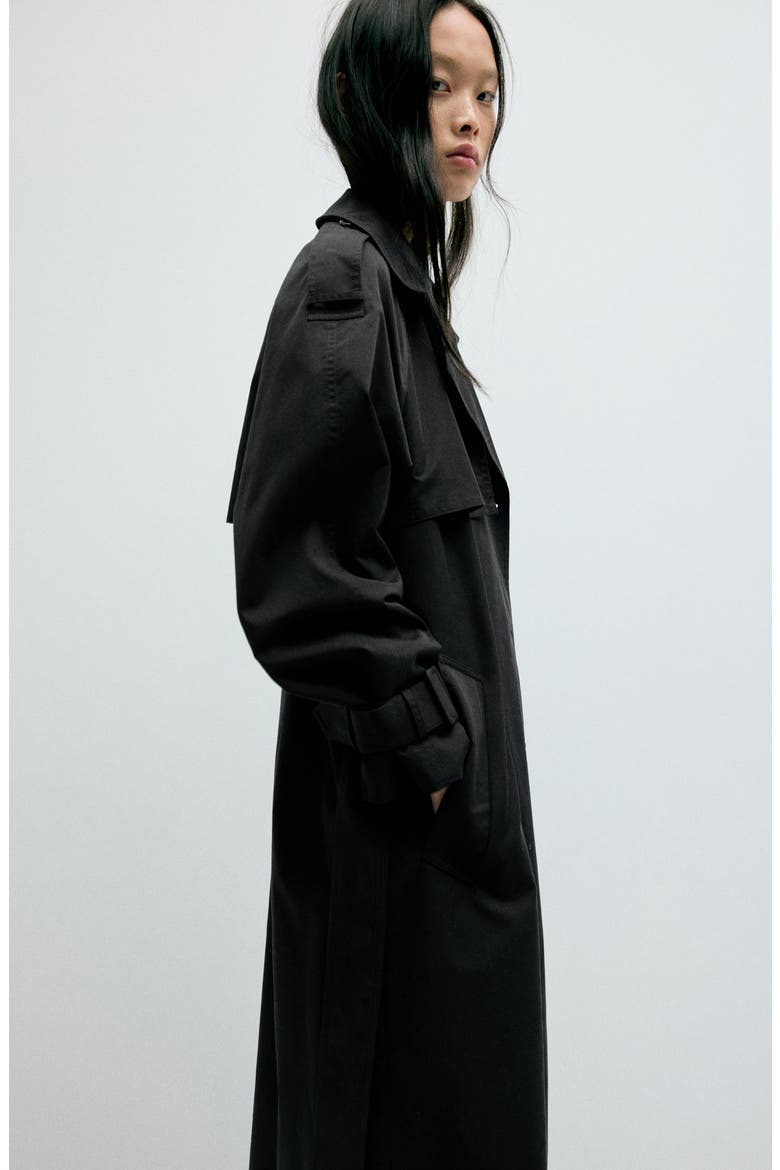 Angela Belted Trench Coat, Alternate, color, BLACK