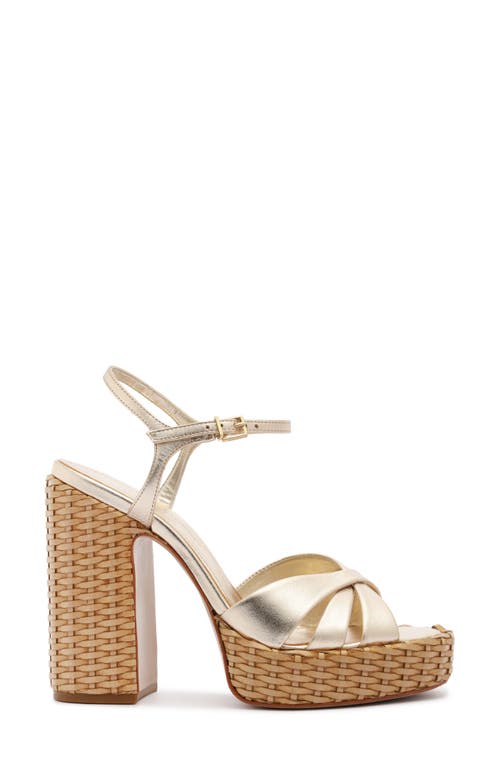 Shop Schutz Keefa Woven Platform Sandal In Platina