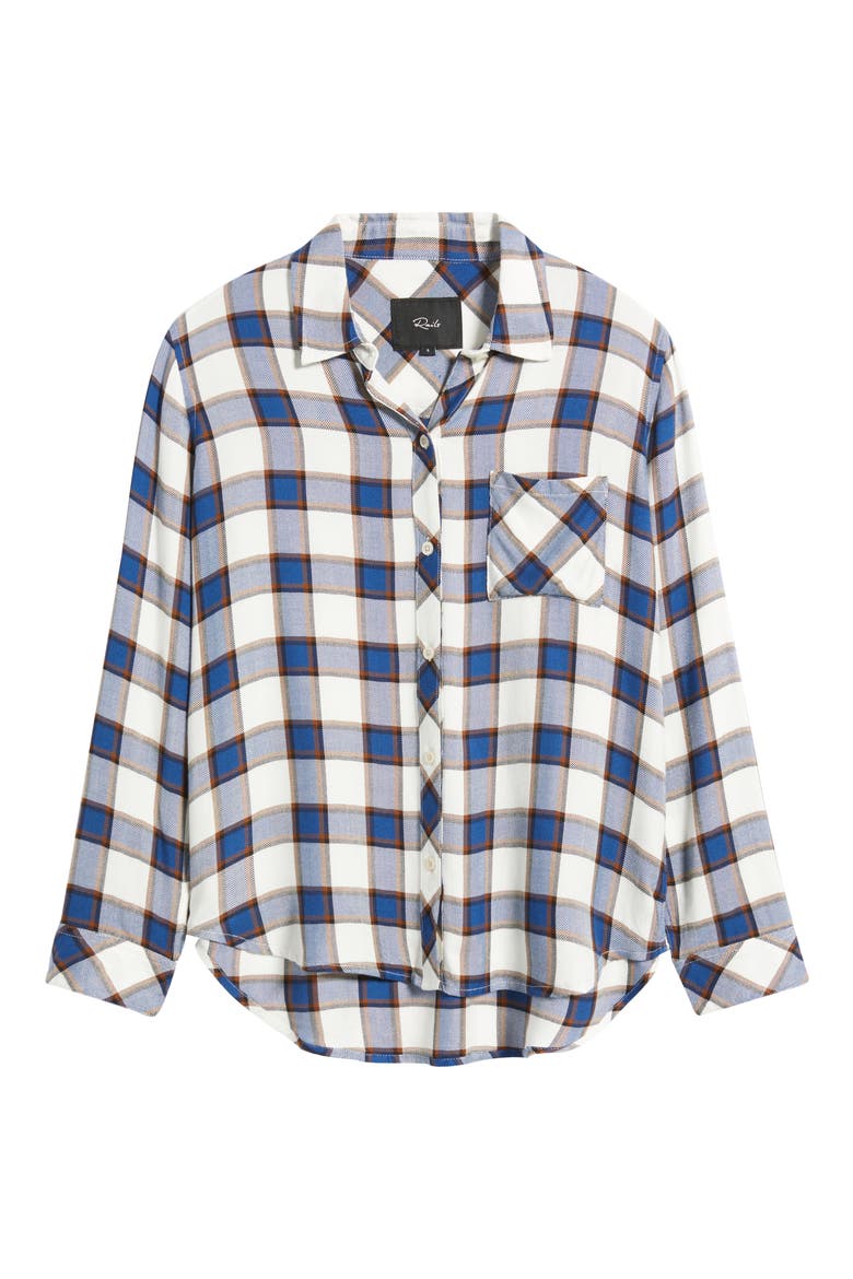 Hunter Plaid Button-Up Shirt, Alternate, color, GOLDEN COBALT