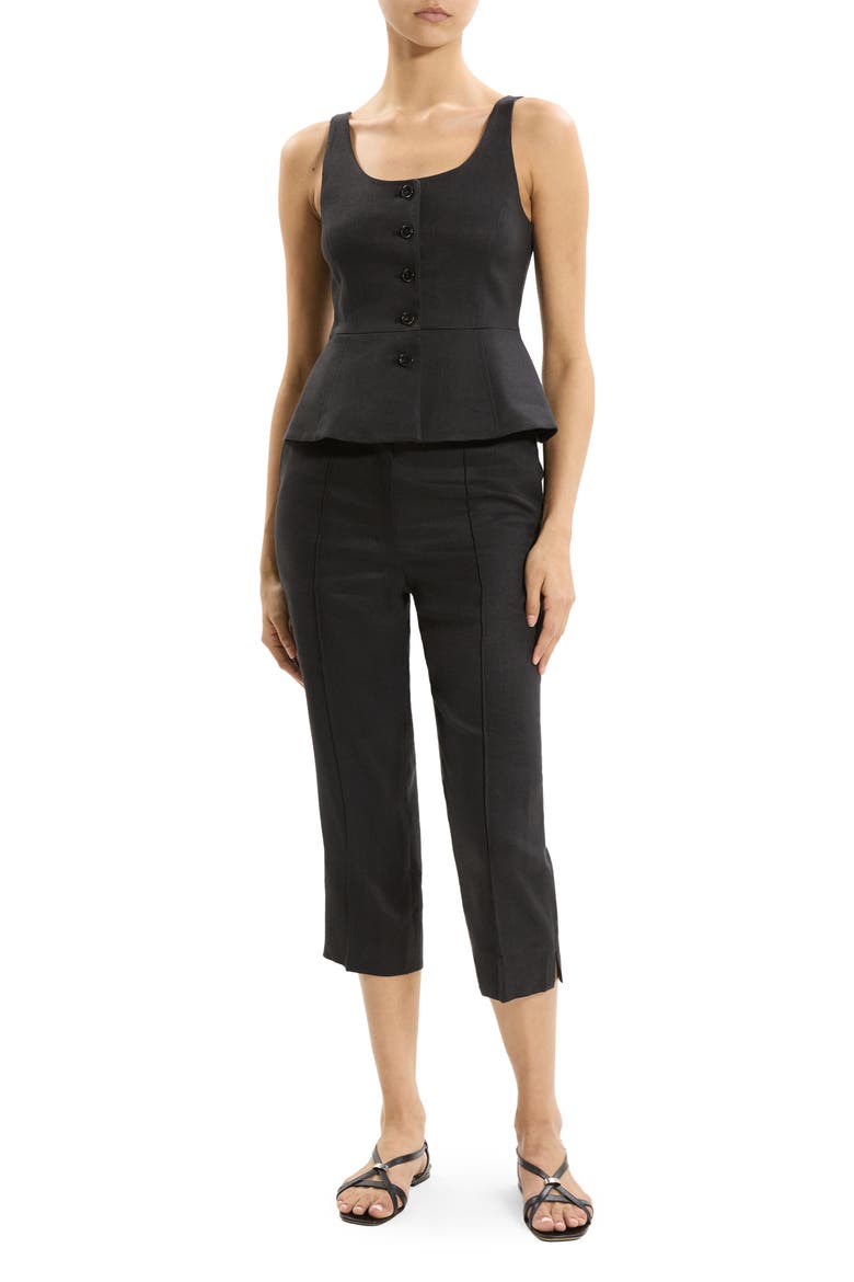 Linen Blend Vest, Alternate, color, BLACK