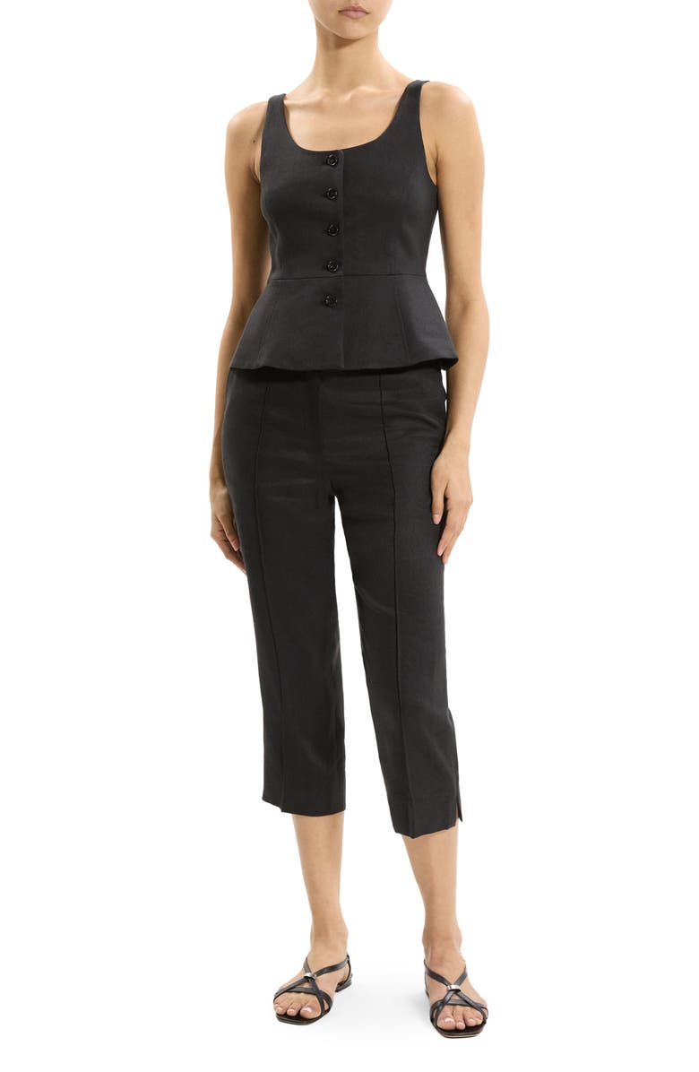 Theory Linen Blend Vest, Alternate, color, Black