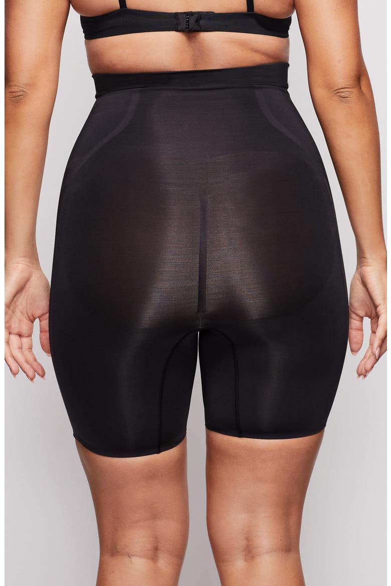 High Waist Bonded Shorts, Alternate, color, ONYX